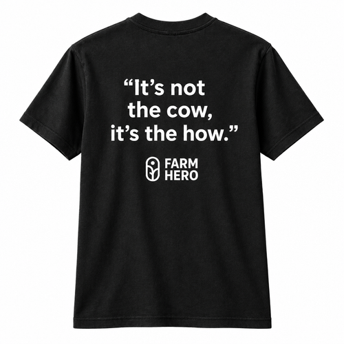 Black tee, back only with cow quote