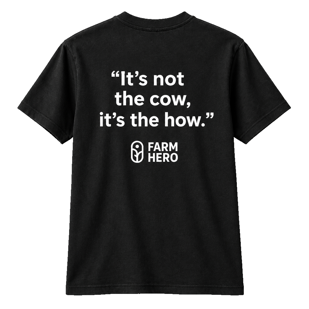 Black tee, back only with cow quote