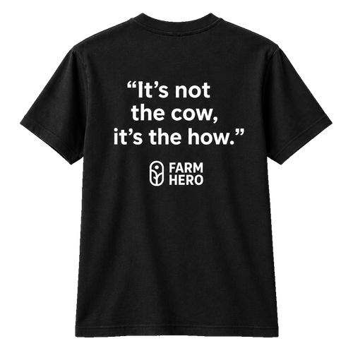 Black tee, back only with cow quote
