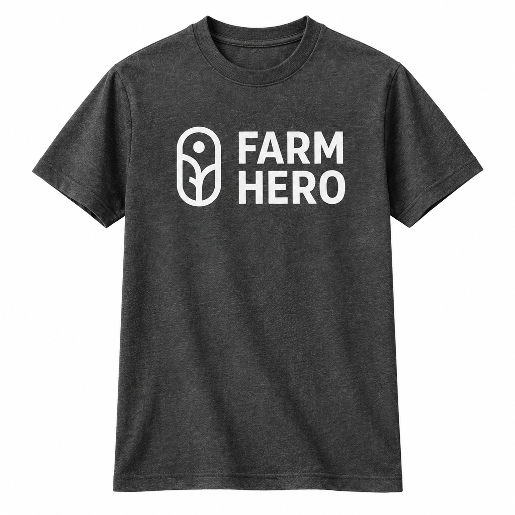 Farm Hero “Know Your Farmer” Tee – Charcoal