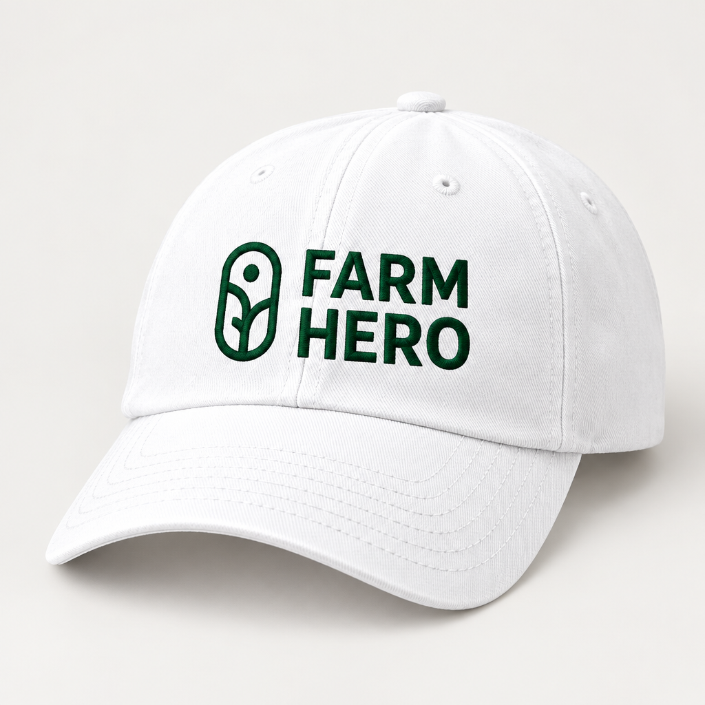 White Farm Hero cap